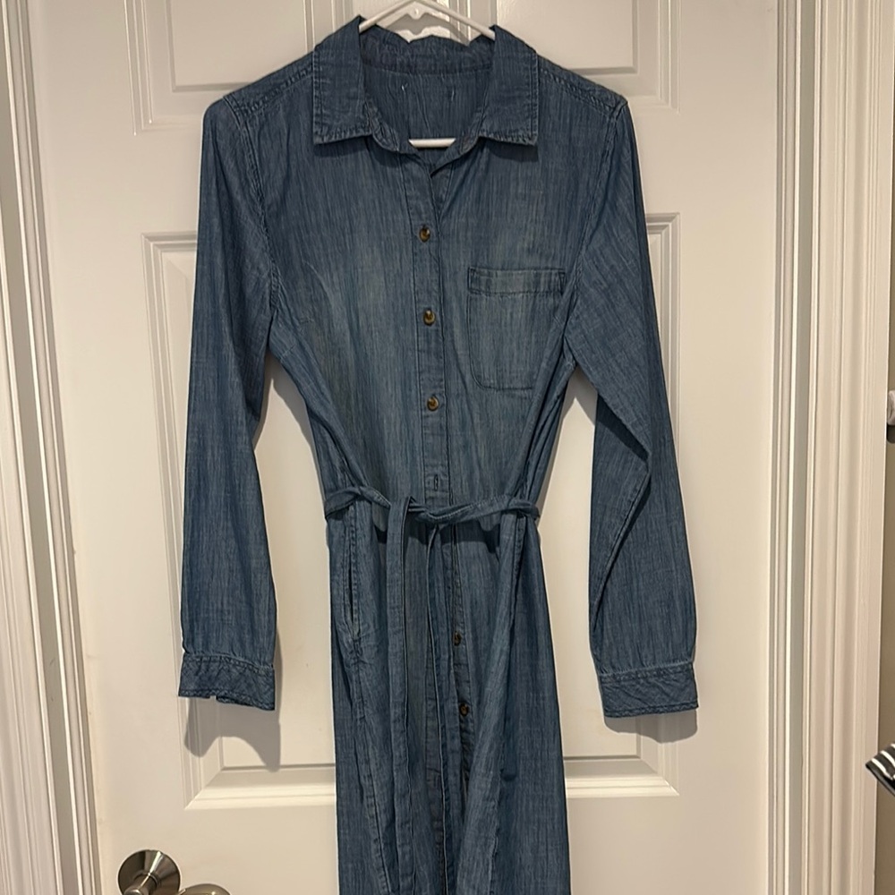 Denim Blue Button-Up Dress